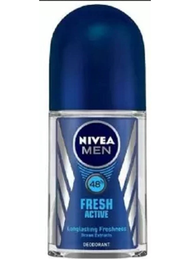 نيفيا مجموعة مزيل العرق نيفيا رول أون، سيلفر بروتكت، فريش ناتشورال، فريش أكتيف، 50 مل لكل مزيل عرق رول أون - للرجال (150 مل، عبوة من 3 قطع) - Image 3